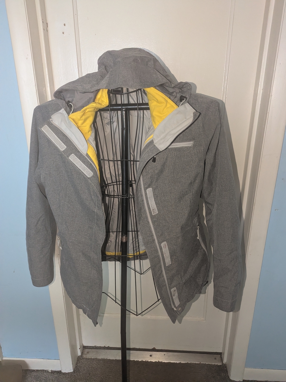 The North Face Gray Jacket with Yellow Lining Jacket